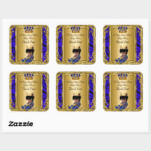 Dank je Koninklijke Prins Blauwe Baby Shower Konin Vierkante Sticker (Vel)