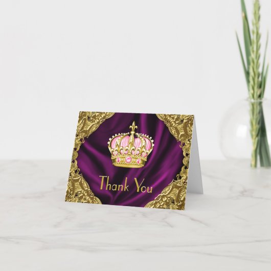 Dank je Koninklijke Prinses Bedankkaart (Voorkant)