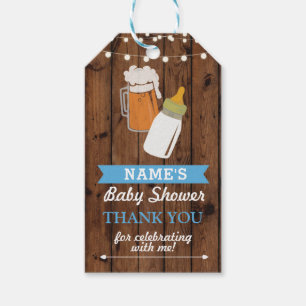 Dank je Label Baby shower Brewing Girl Boy Blue Cadeaulabel