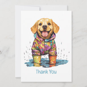 Dank je Labrador Retriever Regenplas Bedankkaart