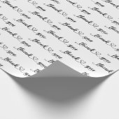 Dank je lachend hart op wit cadeaupapier (Hoek)