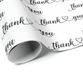 Dank je lachend hart op wit cadeaupapier (Rol Hoek)