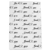 Dank je lachend hart op wit medium cadeauzakje (Voorkant)