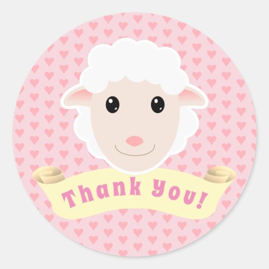 Dank je Lamb Ronde Sticker (Voorkant)