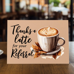 Dank Je Latte Bruine Koffie Verwijzing Bedankkaart