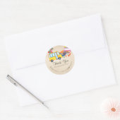 Dank je leerkracht Kraft gele schoolbus Ronde Sticker (Envelop)