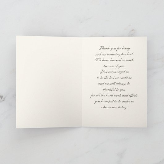 Dank je, leraar. aangepaste Kaart (Binnen)