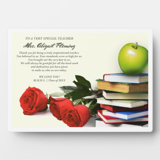 Dank je, leraar. Aangepaste naam Cadeauplaques Fotoplaat (voorkant)