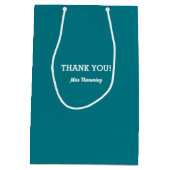 Dank je, leraar. Aangepaste naam glimlachen Daisy Medium Cadeauzakje (Achterkant)