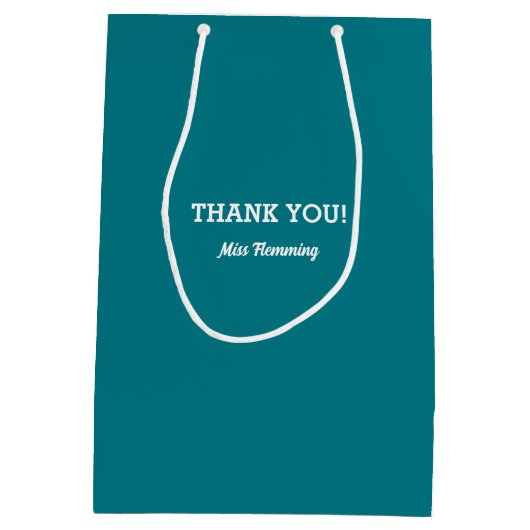 Dank je, leraar. Aangepaste naam glimlachen Daisy Medium Cadeauzakje (Achterkant)