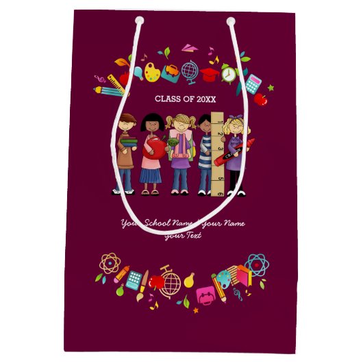 Dank je, leraar. Aangepaste naam Medium Cadeauzakje (Achterkant)