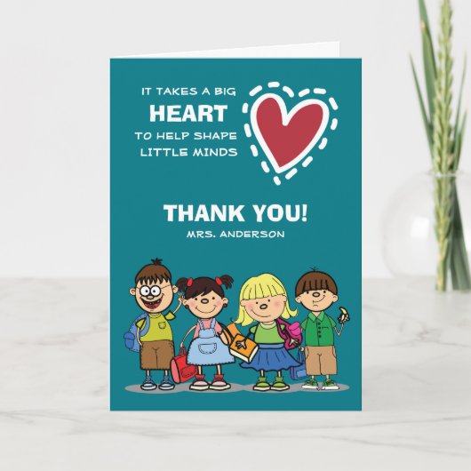 Dank je, leraar. Aangepaste naam Wenskaarten Bedankkaart (Voorkant)