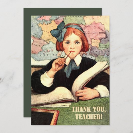 Dank je, leraar.  Art Flat Kaart (Voorkant / Achterkant)