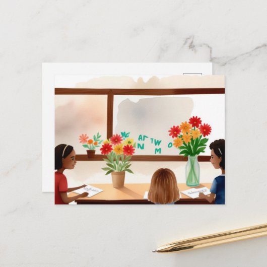 "Dank je, leraar!" Briefkaart (Voorkant / Achterkant in situ)