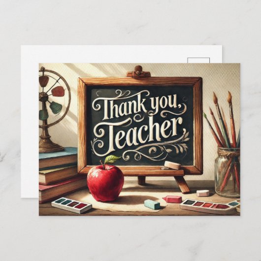 "Dank je, leraar!" Briefkaart (Voorkant / Achterkant)
