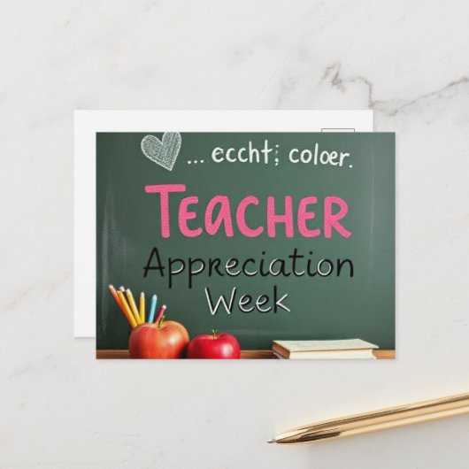 "Dank je, leraar!" Briefkaart (Voorkant / Achterkant in situ)