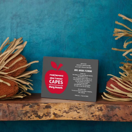 Dank je, leraar. Cadeaus voor onderwijzen Fotoplaat (Zijkant)