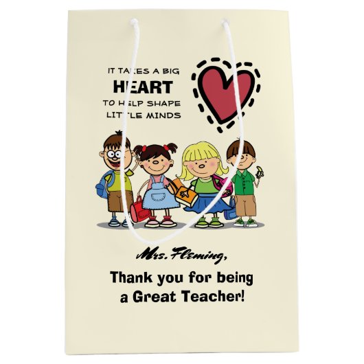 Dank je, leraar. Custom Medium Cadeauzakje (Voorkant)