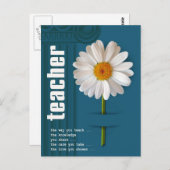 Dank je leraar. Daisy Design Briefkaart (Voorkant / Achterkant)