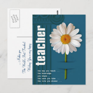 Dank je leraar. Daisy Design Briefkaart