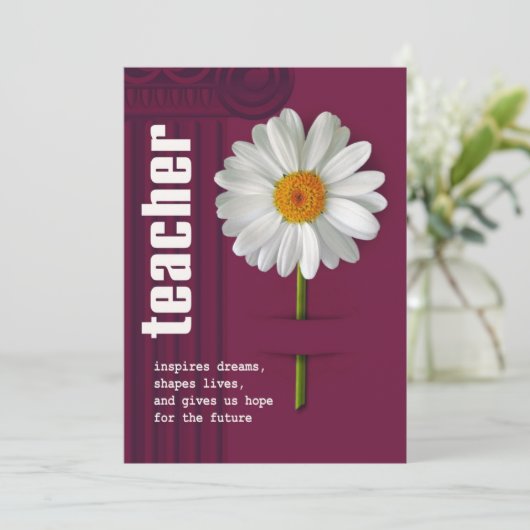 Dank je, leraar. Daisy Design Custom Kaart (Staand voorkant)