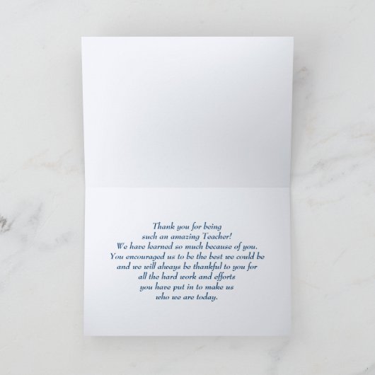 Dank je, leraar.  Foto Aangepaste Kaart (Binnen)