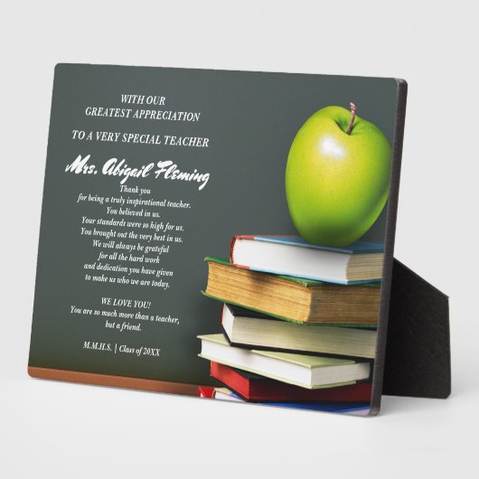 Dank je, leraar. Gepersonaliseerde cadeaus Fotoplaat (Zijkant)