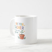 Dank Je Leraar Groei Waardering Koffiemok (Voorkant links)