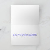 Dank je leraar, juweeltje, schuine strepen bedankkaart (Binnen)