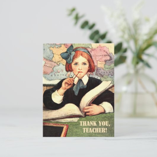 Dank je, leraar.  kunst briefkaart (Staand voorkant)