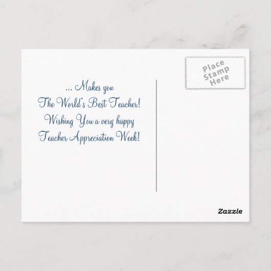 Dank je leraar. Lachende Daisy Briefkaart (Achterkant)