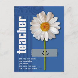 Dank je leraar. Lachende Daisy Briefkaart