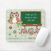 Dank je, leraar. Leuke uilen aangepaste naam Muismat (Met muis)