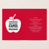 Dank je, leraar. luxe folie kaarten (Binnen)