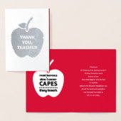 Dank je, leraar. luxe folie kaarten (Display)