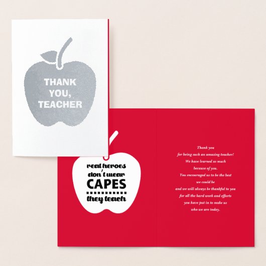 Dank je, leraar. luxe folie kaarten (Display)