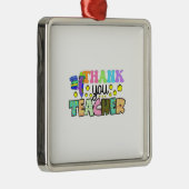 Dank je leraar metalen ornament (Rechts)