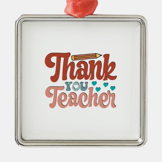 Dank je leraar metalen ornament (Voorkant)