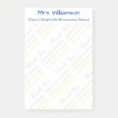 Dank je leraar naam klas school pastel post-it® notes (Voorkant)