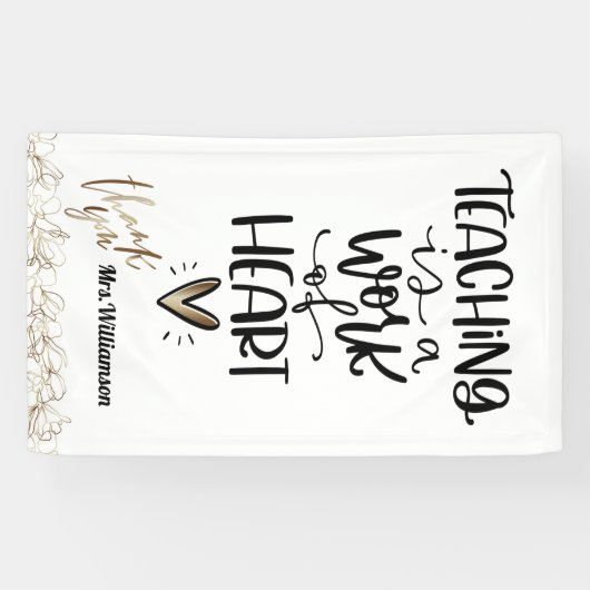 Dank je leraar, Onderwijs is een kunstwerk Spandoek (Horizontaal)