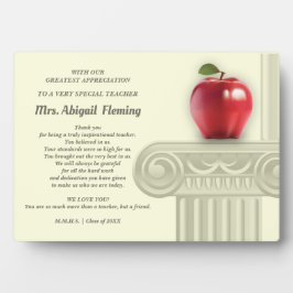 Dank je, leraar. onderwijssymbolen aangepaste naam fotoplaat