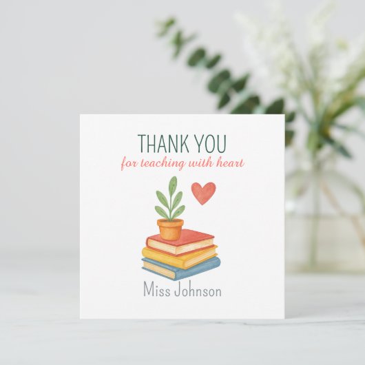 Dank je leraar - oprechte - platte Kaart (Staand voorkant)