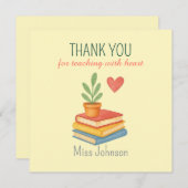 Dank je leraar - oprechte - platte Kaart (Voorkant / Achterkant)