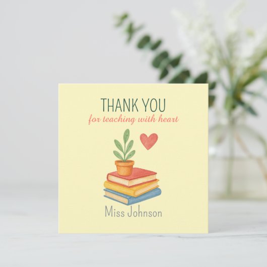 Dank je leraar - oprechte - platte Kaart (Staand voorkant)