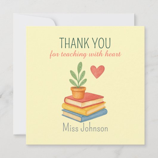Dank je leraar - oprechte - platte Kaart (Voorkant)