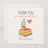 Dank je leraar - oprechte - platte Kaart (Voorkant / Achterkant)