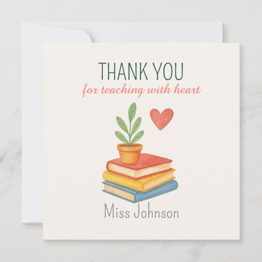 Dank je leraar - oprechte - platte Kaart (Voorkant)