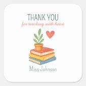 Dank je leraar - oprechte waardering vierkante sticker (Voorkant)