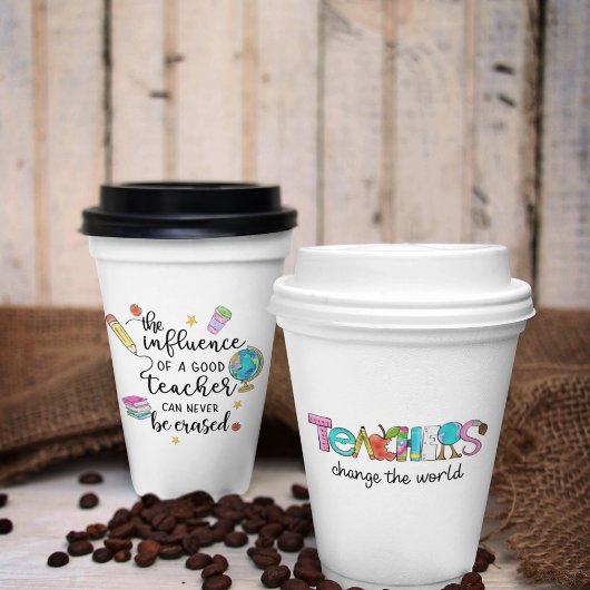 Dank je leraar papieren bekers