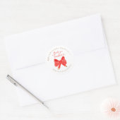 Dank Je Leraar Rode Coquette Strik Ronde Sticker (Envelop)